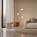 3-Light Dimmable Tulip Shade French Style Arc Decorative Floor Lamp