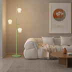 3-Light Dimmable Tulip Shade French Style Arc Decorative Floor Lamp