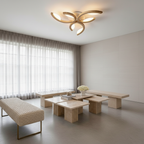 3-Light Floral Geometric White Acrylic LED Flush Mount Ceiling Light