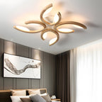 3-Light Floral Geometric White Acrylic LED Flush Mount Ceiling Light