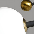 4-Light Black Gold Blown Glass Geometric Sputnik Semi-Flush Mount Light