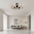 6-Head American Style Crystal Warm White 3000K Dual Mode Flush Mount