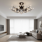 6-Head American Style Crystal Warm White 3000K Dual Mode Flush Mount