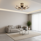 6-Head American Style Crystal Warm White 3000K Dual Mode Flush Mount