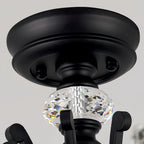 6-Head American Style Crystal Warm White 3000K Dual Mode Flush Mount