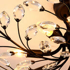 6-Head American Style Crystal Warm White 3000K Dual Mode Flush Mount