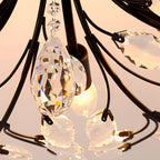 6-Head American Style Crystal Warm White 3000K Dual Mode Flush Mount