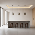 6-Sided Cement Industrial Kitchen Pendant Light — Minimalist Unique