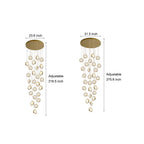 8-Light Crystal Staircase Chandelier — Adjustable Height Artistic LED
