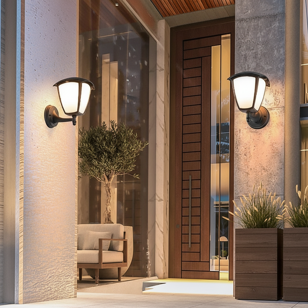Black E27 Pendant Style Outdoor Wall Light — Waterproof Classic Garden