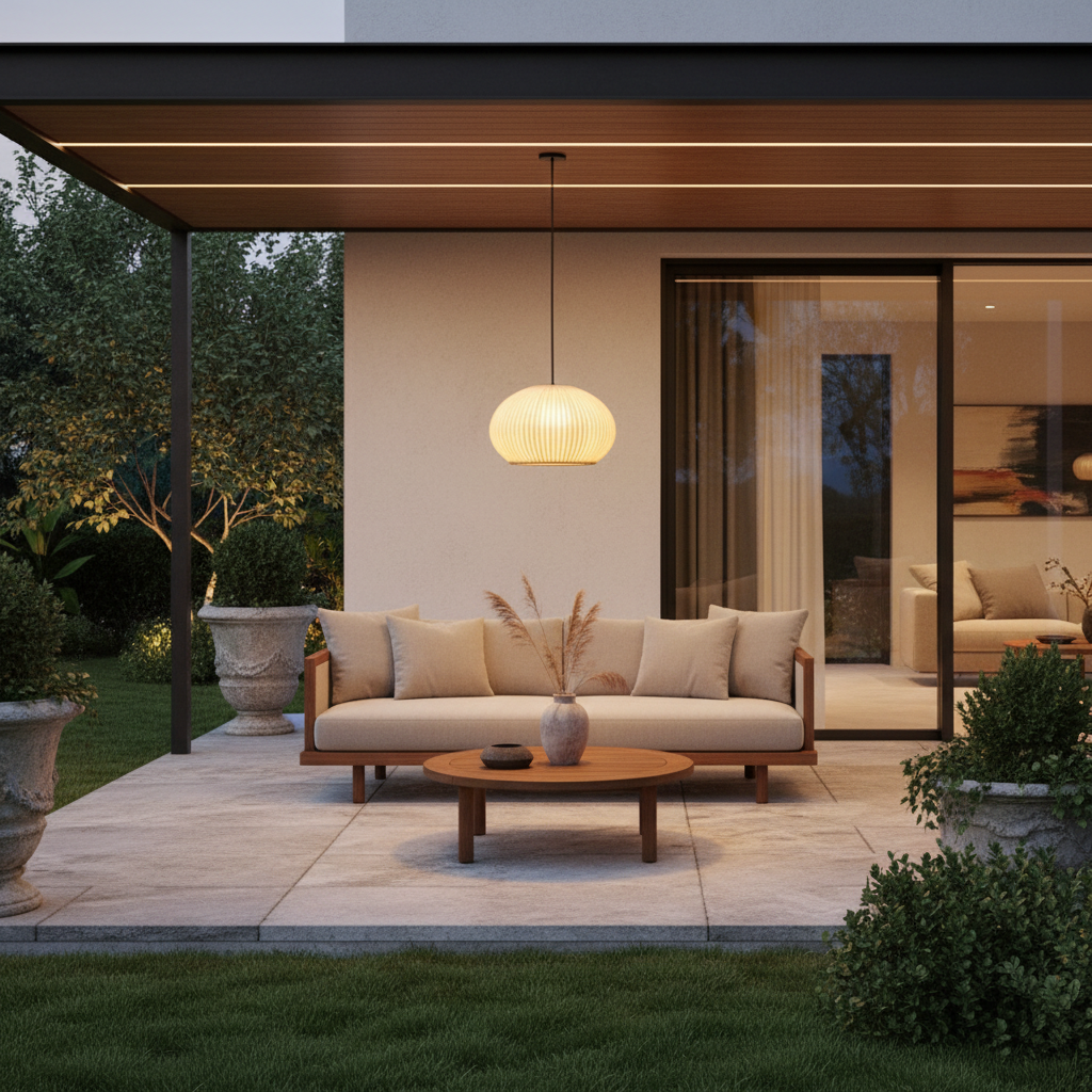Natural Beige Rattan Outdoor Wall Pendant Light — IP55 Patio Ambient