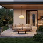 Natural Beige Rattan Outdoor Wall Pendant Light — IP55 Patio Ambient