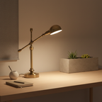 Adjustable Metallic Dome Flexible Arm Mid-Century Modern Desk Lamp