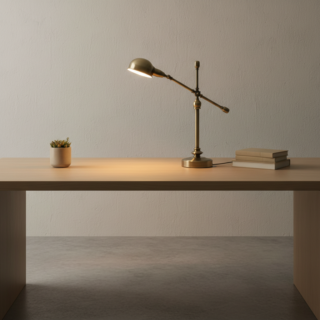 Adjustable Metallic Dome Flexible Arm Mid-Century Modern Desk Lamp