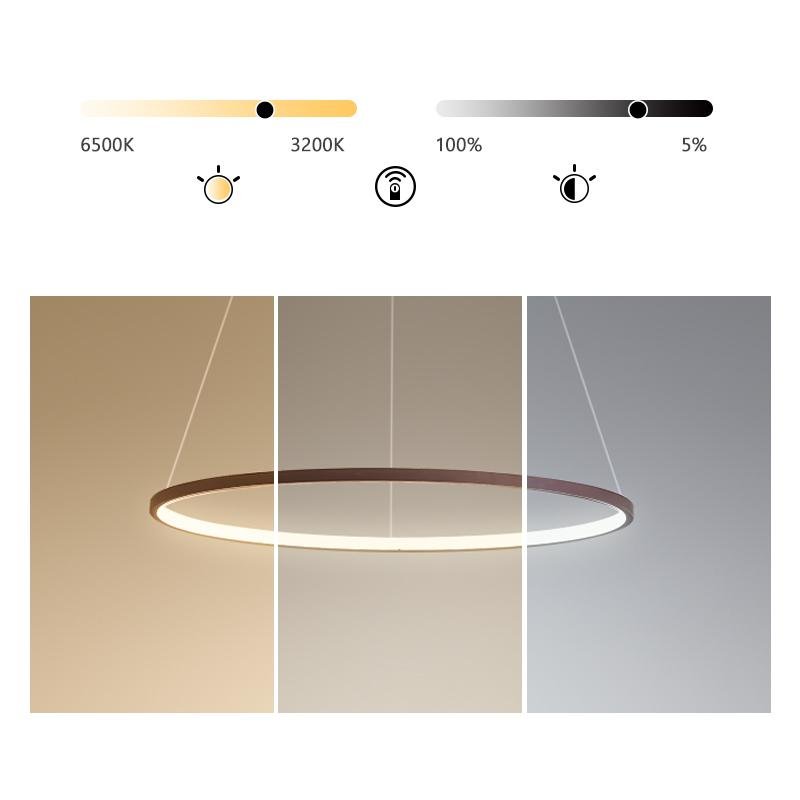 Aluminium Circle Ring Chandelier — Coffee Finish Dimmable G9 LED Modern