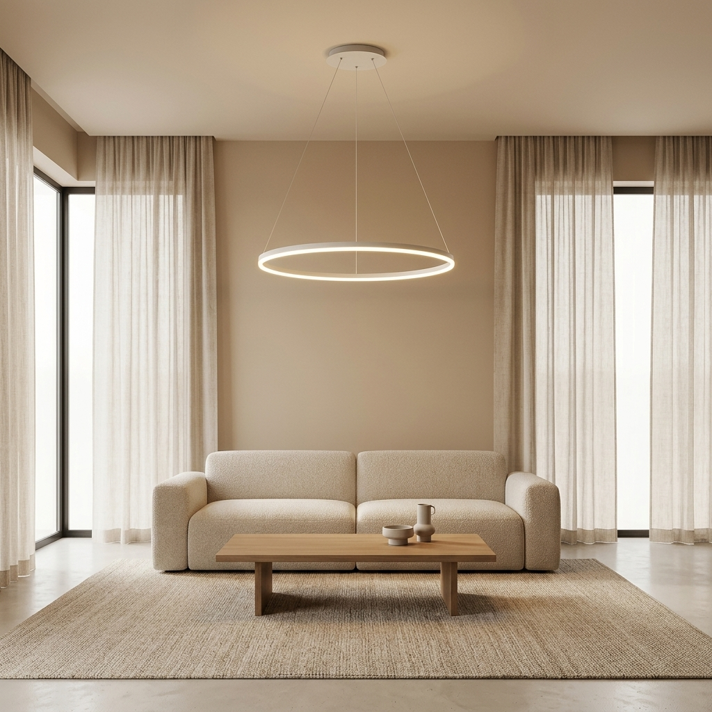 Aluminium Circle Ring Chandelier — Coffee Finish Dimmable G9 LED Modern