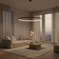 Aluminium Circle Ring Chandelier — Coffee Finish Dimmable G9 LED Modern