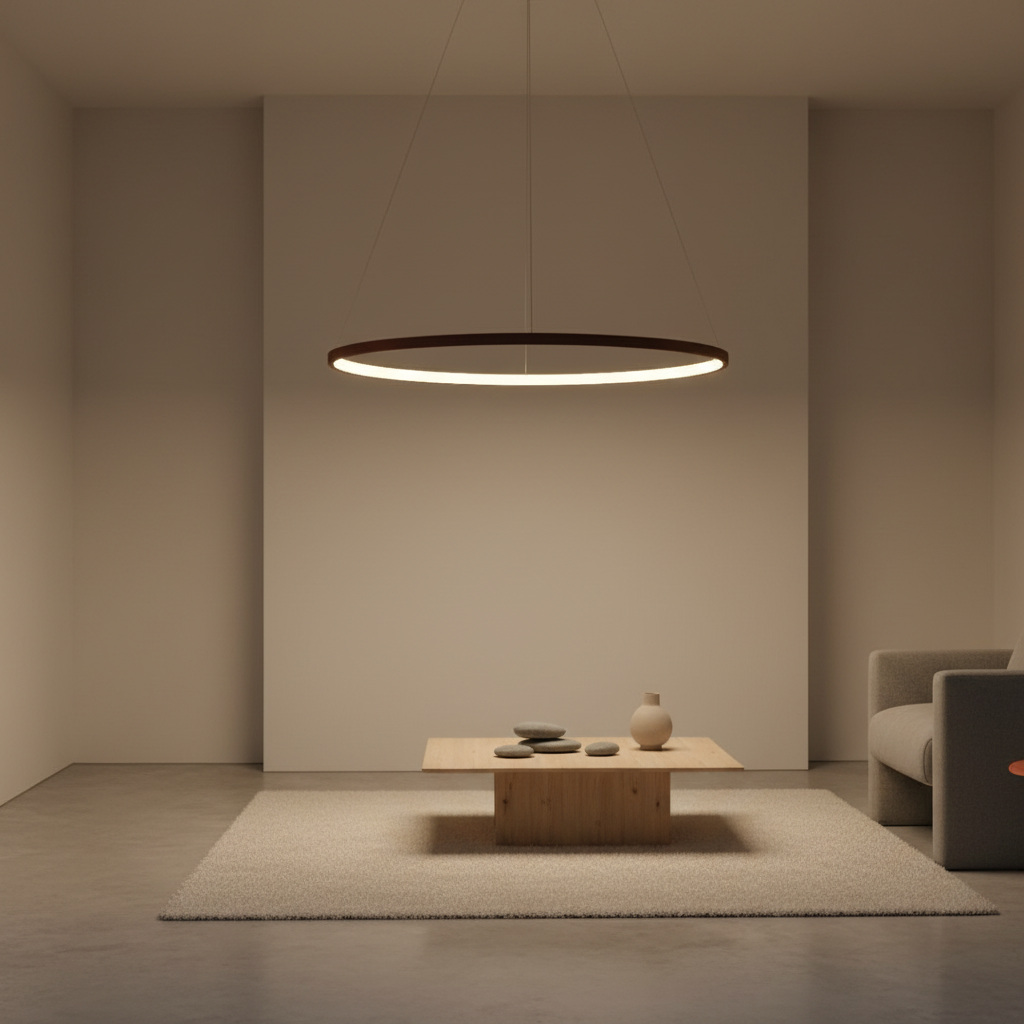 Aluminium Circle Ring Chandelier — Coffee Finish Dimmable G9 LED Modern