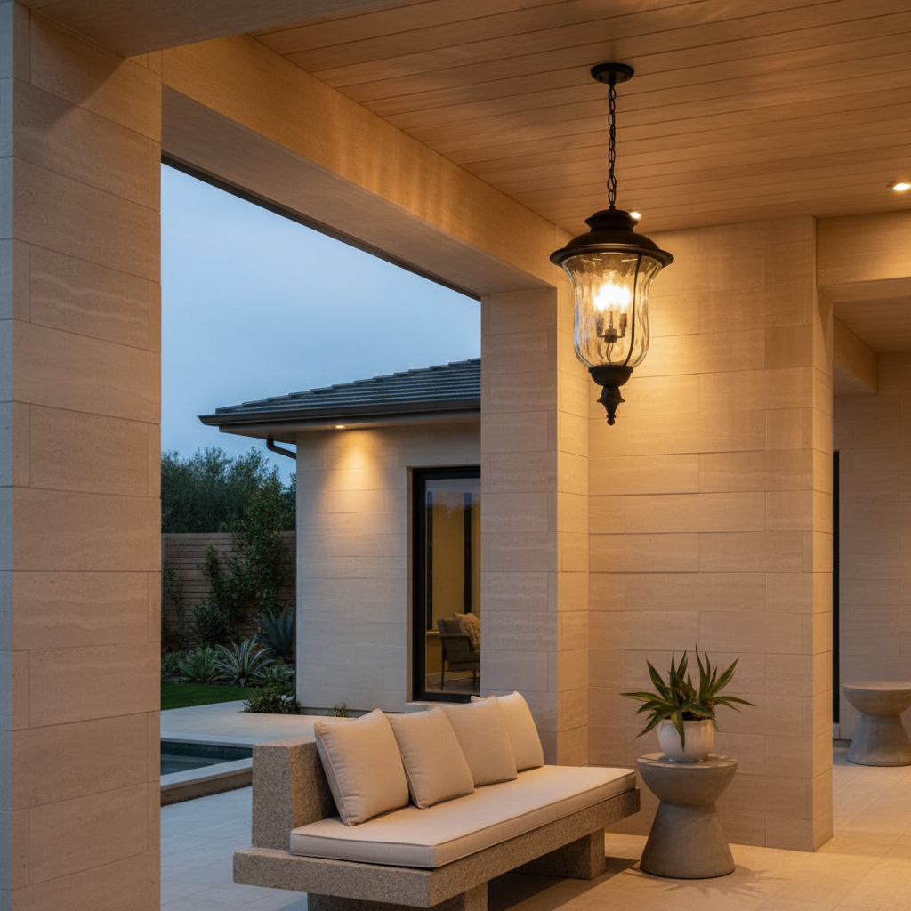 Aluminium Weatherproof Outdoor Pendant Light — IP44 Adjustable Hanging