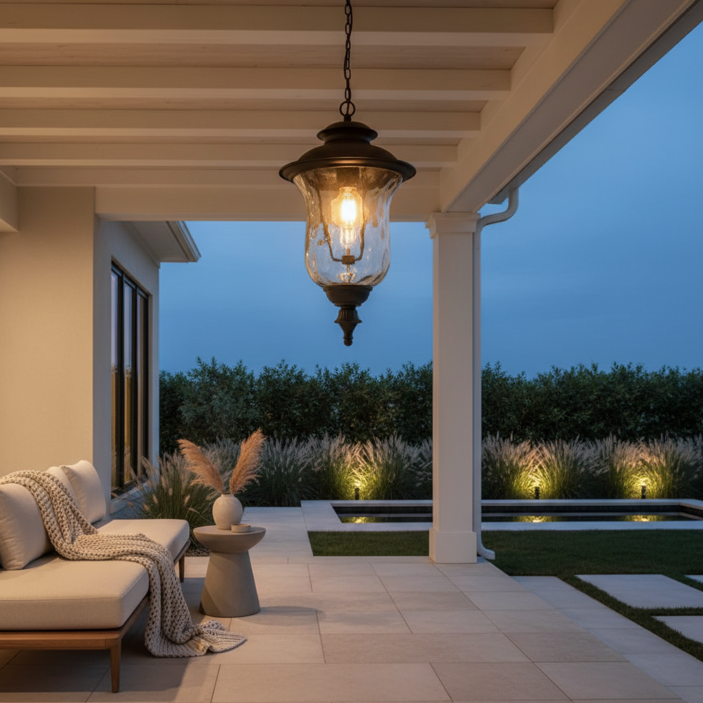 Aluminium Weatherproof Outdoor Pendant Light — IP44 Adjustable Hanging