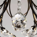 Antique Brass Crystal Branch Semi-Flush Mount Chandelier — K9 LED