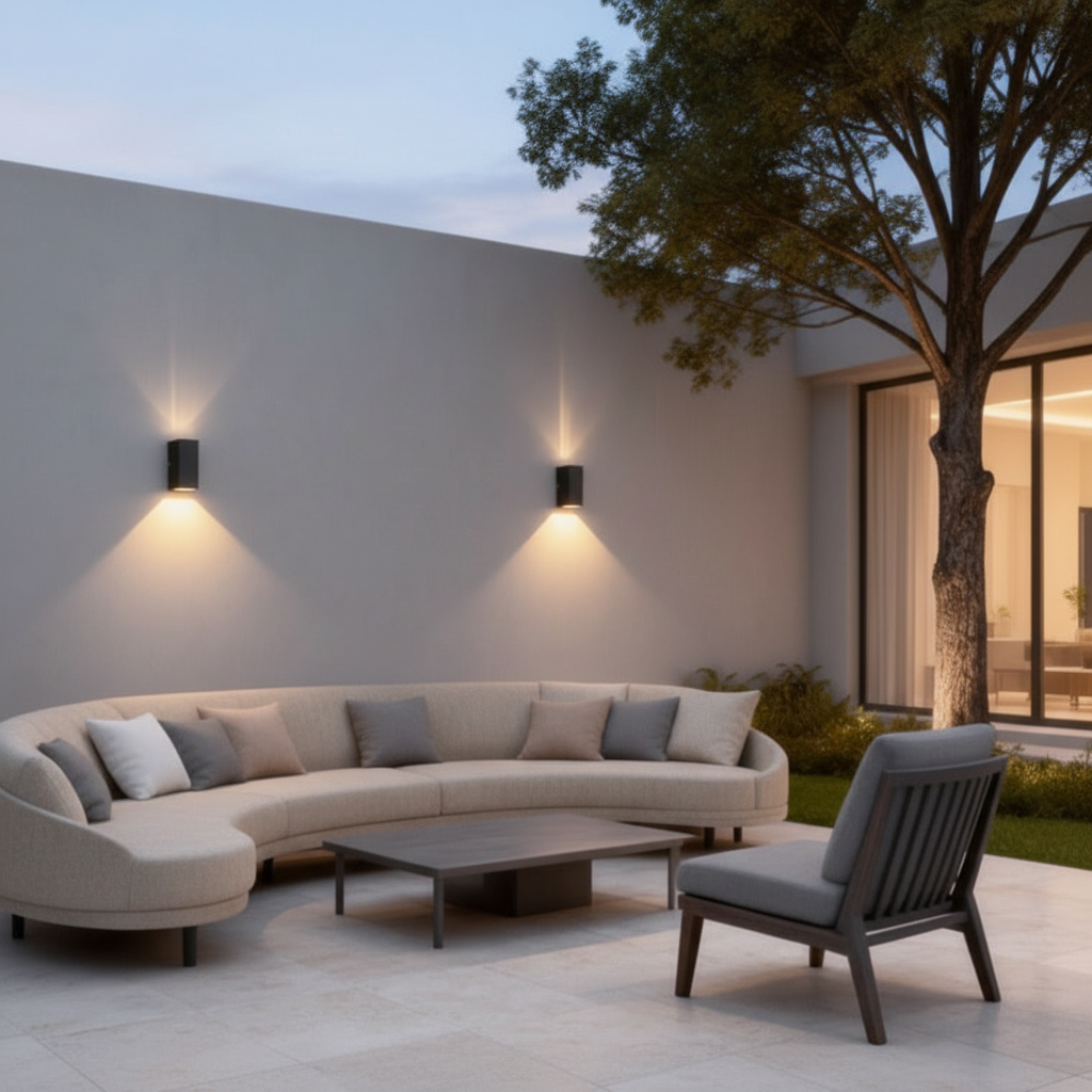 Asymmetrical Aluminium Outdoor Wall Sconce — Architectural Up Down LED Beam