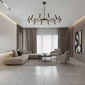 Black 12-Light Adjustable G9 LED Chandelier — Dimmable Minimalist Modern