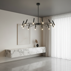 Black 12-Light Adjustable G9 LED Chandelier — Dimmable Minimalist Modern