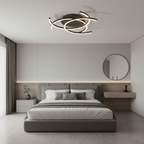 Black 3-Light Dimmable Aluminium LED Flush Mount Ceiling Light — Contemporary