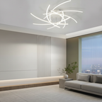 Black 3-Light Dimmable Aluminium LED Flush Mount Ceiling Light — Contemporary