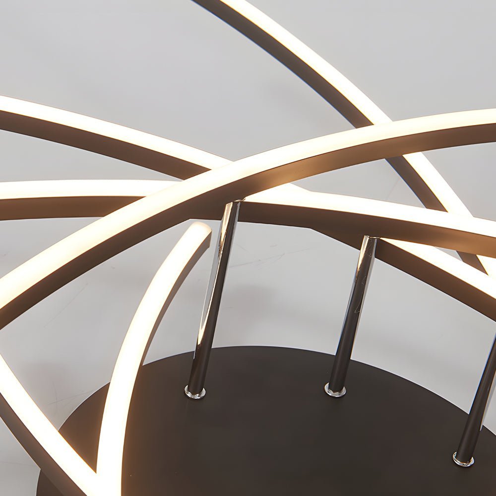 Black 3-Light Dimmable Aluminium LED Flush Mount Ceiling Light — Contemporary