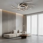 Black 3-Light Dimmable Aluminium LED Flush Mount Ceiling Light — Contemporary