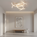 Black 3-Light Dimmable Aluminium LED Flush Mount Ceiling Light — Contemporary