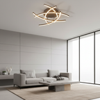 Black 3-Light Dimmable Aluminium LED Flush Mount Ceiling Light — Contemporary