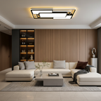 Black 3D Effect Geometric Acrylic LED Flush Mount Ceiling Light