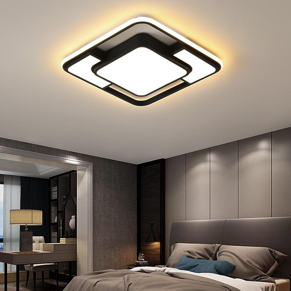 Black 3D Effect Geometric Acrylic LED Flush Mount Ceiling Light
