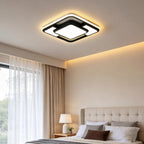Black 3D Effect Geometric Acrylic LED Flush Mount Ceiling Light