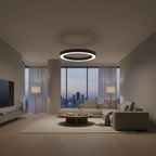 Black Acrylic Industrial Commercial LED Pendant Ceiling Light — Modern