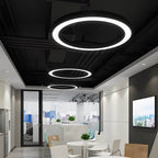 Black Acrylic Industrial Commercial LED Pendant Ceiling Light — Modern