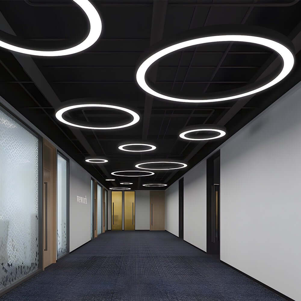 Black Acrylic Industrial Commercial LED Pendant Ceiling Light — Modern
