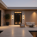 Black Acrylic IP65 Outdoor Wall Lantern — Warm White Slim Modern Fixture