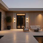 Black Acrylic IP65 Outdoor Wall Lantern — Warm White Slim Modern Fixture
