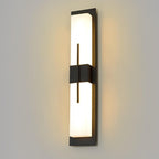 Black Acrylic IP65 Outdoor Wall Lantern — Warm White Slim Modern Fixture