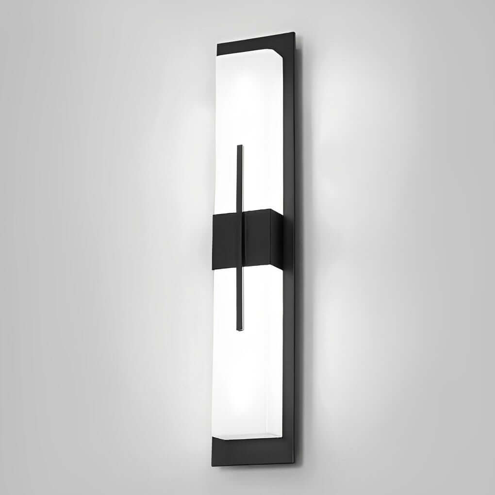 Black Acrylic IP65 Outdoor Wall Lantern — Warm White Slim Modern Fixture