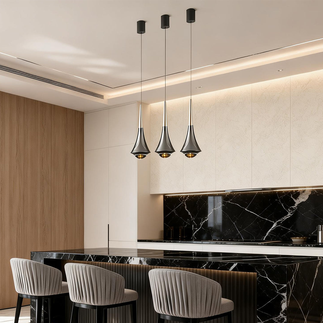 Black Adjustable Mini Industrial LED Pendant Light — Home Office Cozy