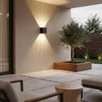 Black Aluminium 5-Beam Up Down Outdoor Wall Lantern — Weatherproof LED