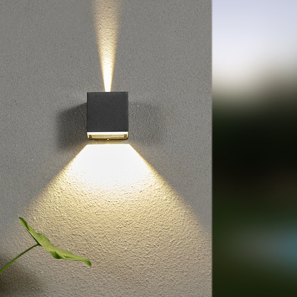 Black Aluminium 5-Beam Up Down Outdoor Wall Lantern — Weatherproof LED