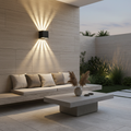 Black Aluminium 5-Beam Up Down Outdoor Wall Lantern — Weatherproof LED