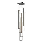 Black Aluminium Adjustable Duplex Staircase Chandelier — White LED