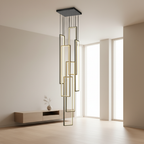 Black Aluminium Adjustable Duplex Staircase Chandelier — White LED